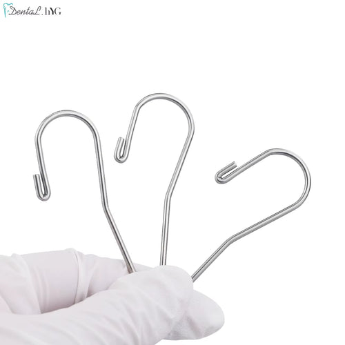 10Pcs/Pack Stainless Steel 2Mm Dental Lip Hook Root Canal Measuring Accessories Lip Mouth Hook Apex Locator Tool for Dentists